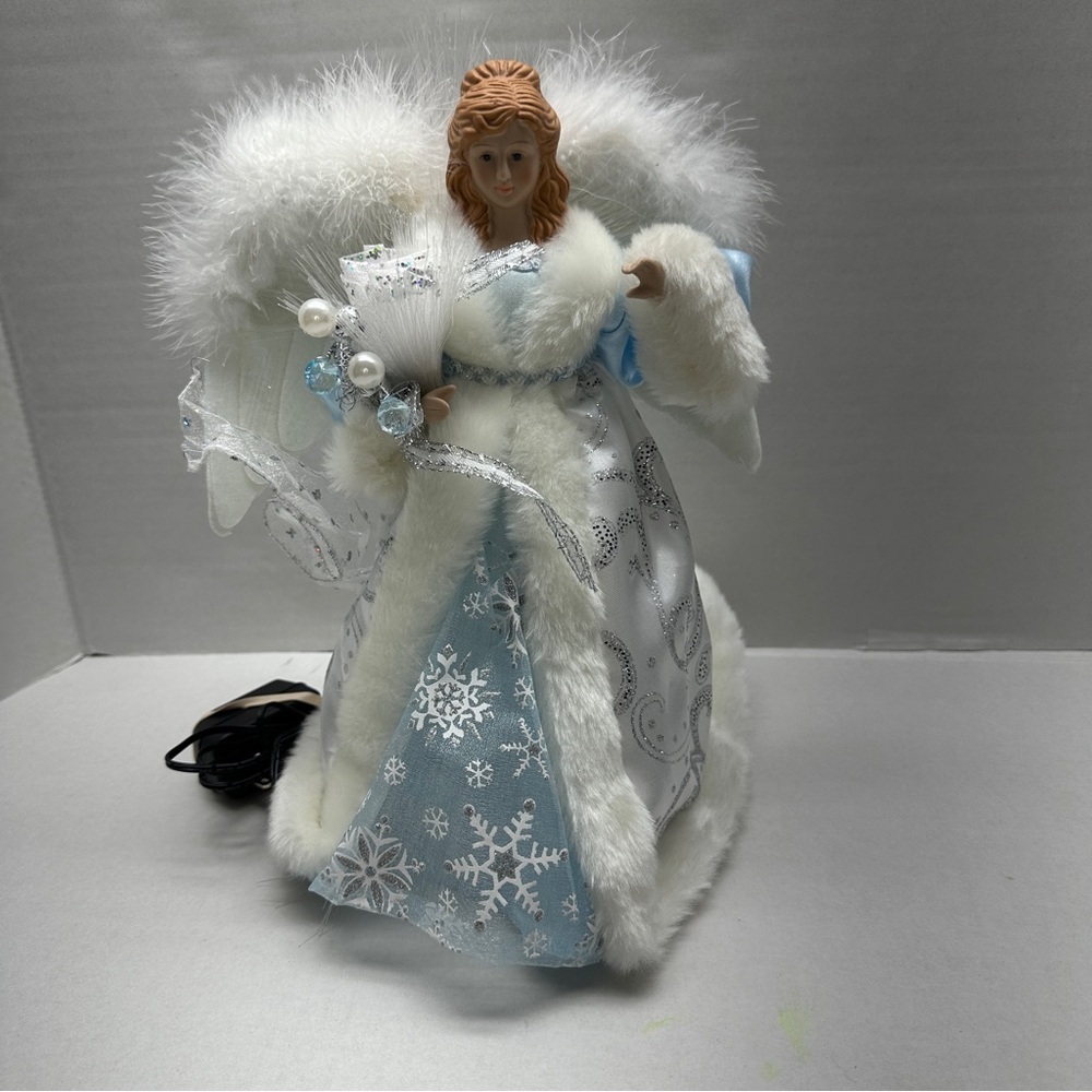 Lighted Christmas Tree Topper
Angel with Timer Blue and 12 Inch
Blue Silver